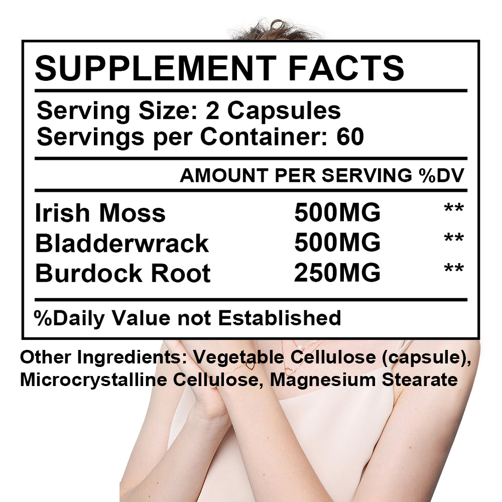Tecepec® Advanced Sea Moss Capsules | Organic Bladderwrack & Burdock Root Blend for Thyroid Health, Immune Support & Natural Energy