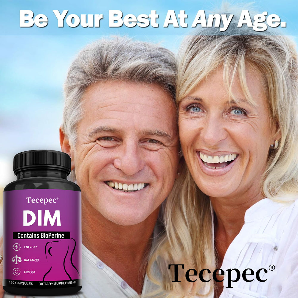 Tecepec® DIM Supplement with BioPerine – Estrogen Balance, Menopause Relief & PCOS Support for Women (120 Capsules)