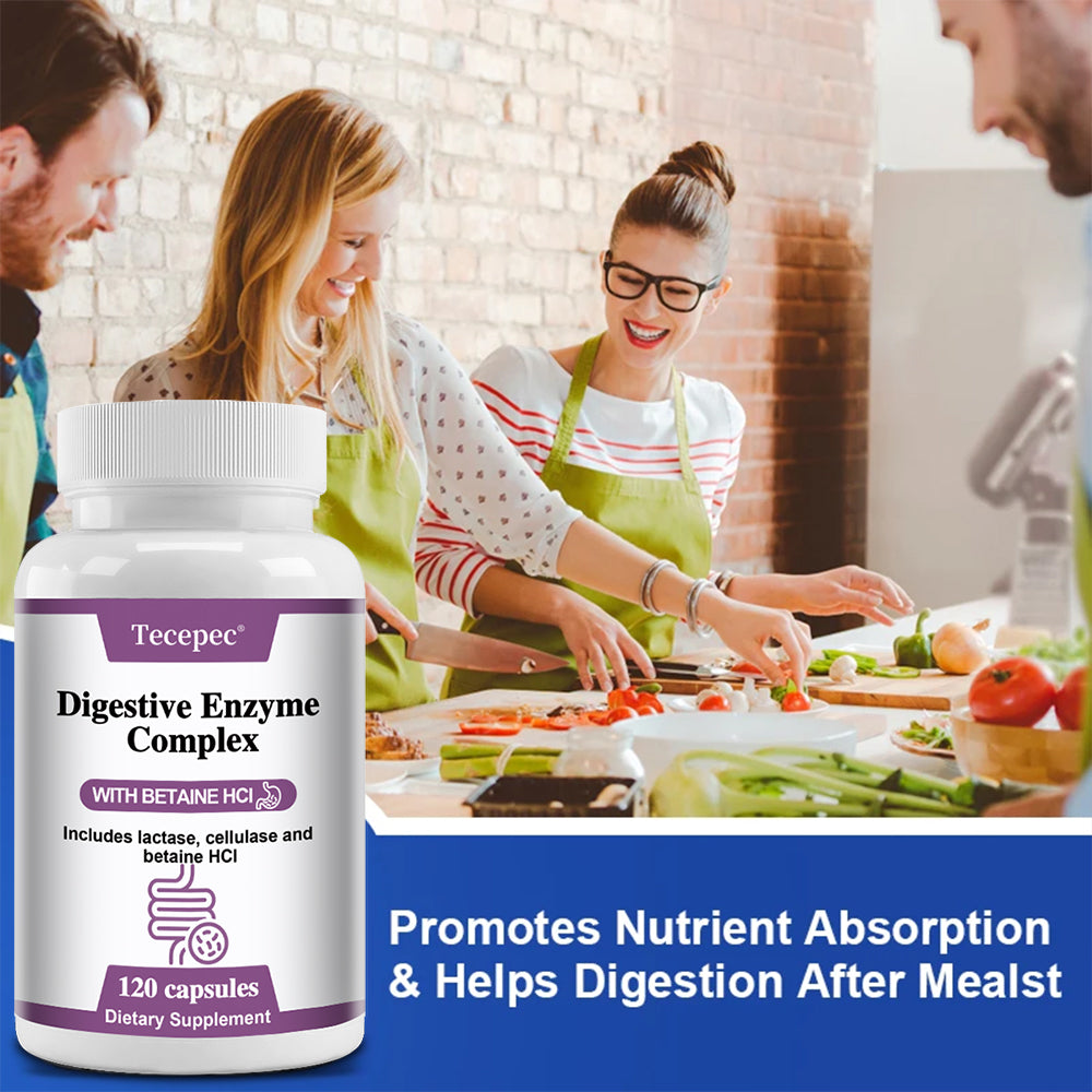 Tecepec® Advanced Digestive Enzyme Complex with Betaine HCl | Gut Health & Nutrient Absorption Supplement