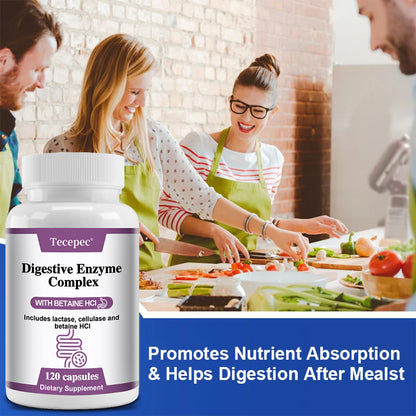 Tecepec® Advanced Digestive Enzyme Complex with Betaine HCl | Gut Health & Nutrient Absorption Supplement