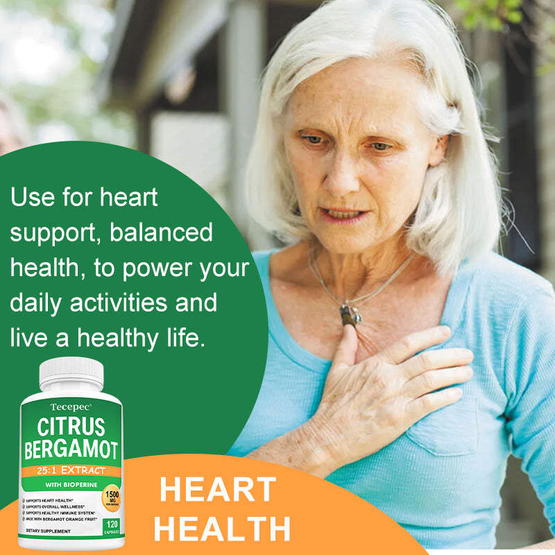 Tecepec® Citrus Bergamot 25:1 Extract with Bioperine Heart & Immune Support Capsules