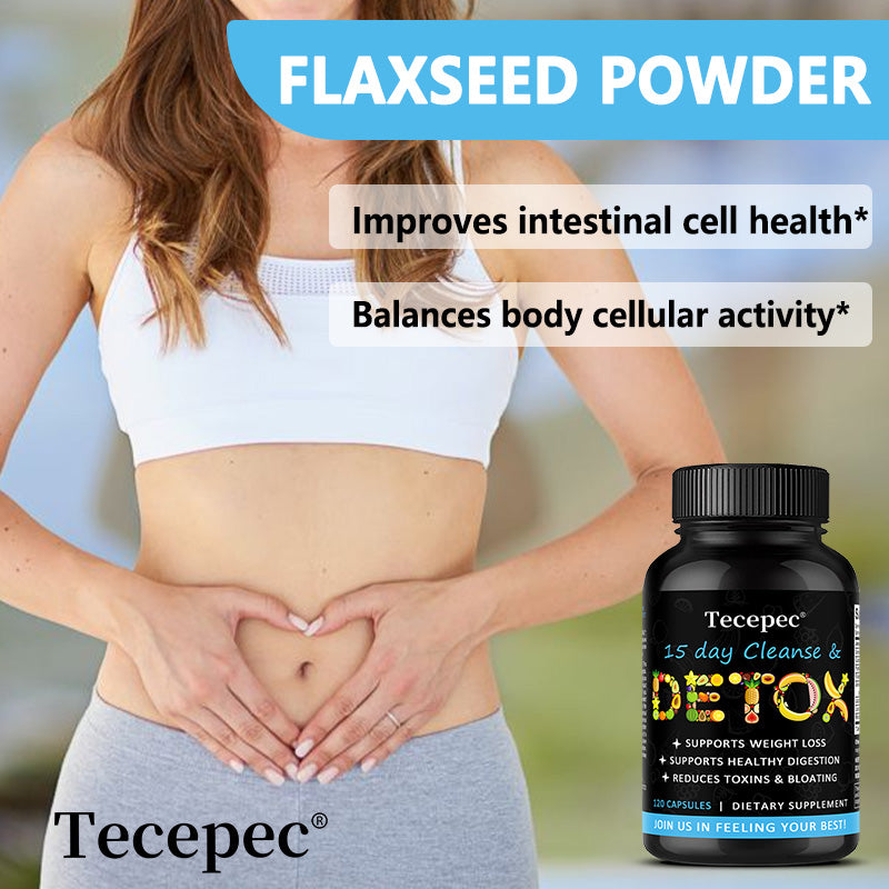 Tecepec® 15-Day Quick Cleanse & Detox Capsules – Supports Weight Loss, Healthy Digestion & Bloating Relief