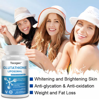 Tecepec® Liposomal Glutathione Capsules | Advanced Skin Whitening, Anti-Aging & Cellular Detox Support