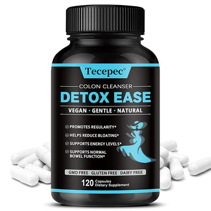 Tecepec® Colon Cleanser Detox Ease Capsules with Vegan Gentle & Natural Formula