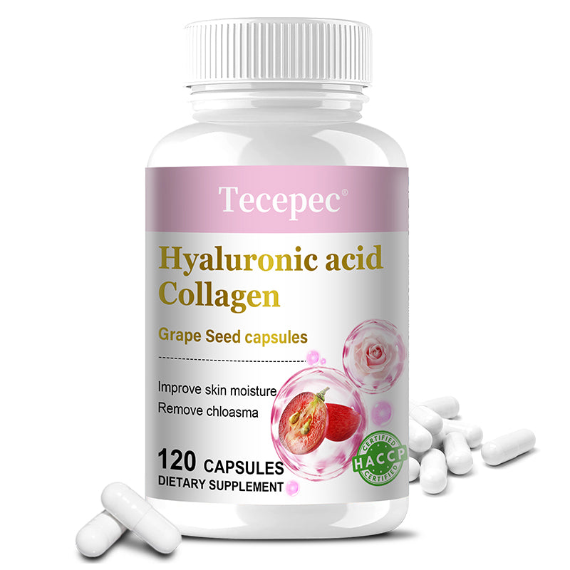 Tecepec® Hyaluronic Acid Collagen & Grape Seed Advanced Formula | Skin Hydration & Anti-Aging Support