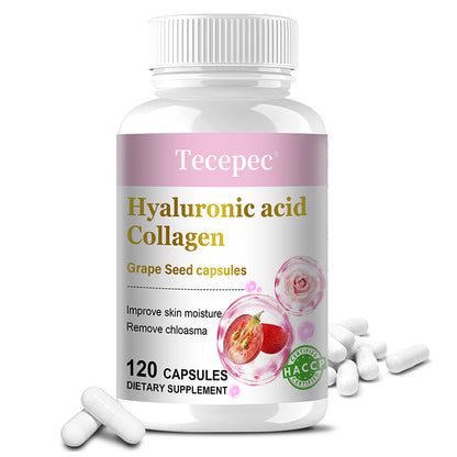 Tecepec® Hyaluronic Acid Collagen & Grape Seed Advanced Formula | Skin Hydration & Anti-Aging Support
