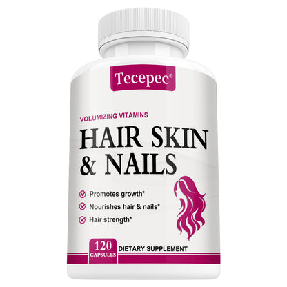 Tecepec® Advanced Hair, Skin & Nails Volumizing Vitamins with Biotin, Collagen & HSN-Growth Complex