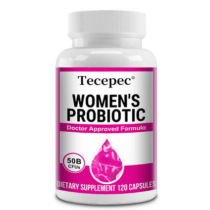 Tecepec® Women’s Probiotic | 50B CFUs, Doctor Approved Formula with Organic Prebiotics & Cranberry Extract for Vaginal & Urinary Health