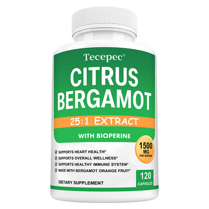 Tecepec® Citrus Bergamot 25:1 Extract with Bioperine Heart & Immune Support Capsules