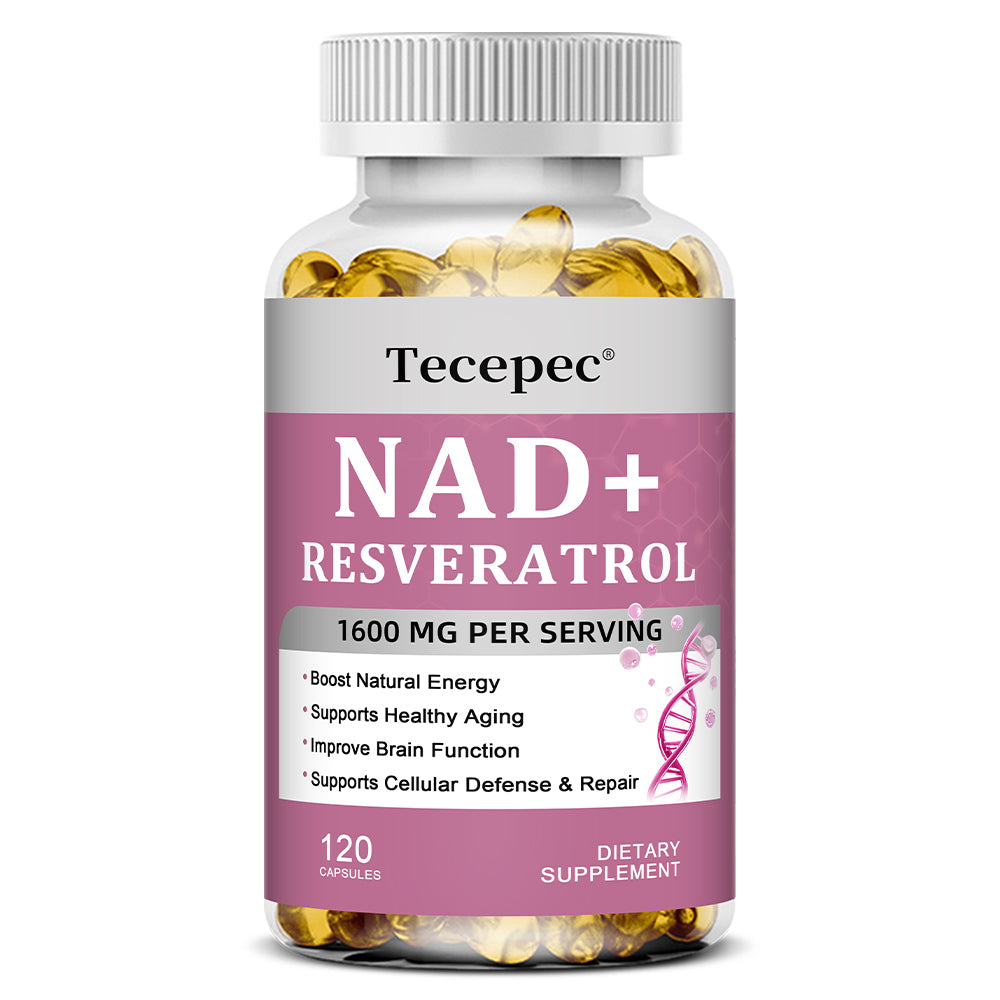Tecepec® NAD+ Resveratrol Supplement | High-Potency Cellular Defense, Healthy Aging & Energy Support Softgels