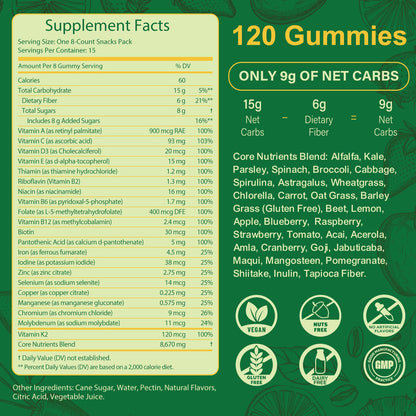 Daily Greens Gummies – Fruits, Veggies & Adaptogens for Digestive Support
