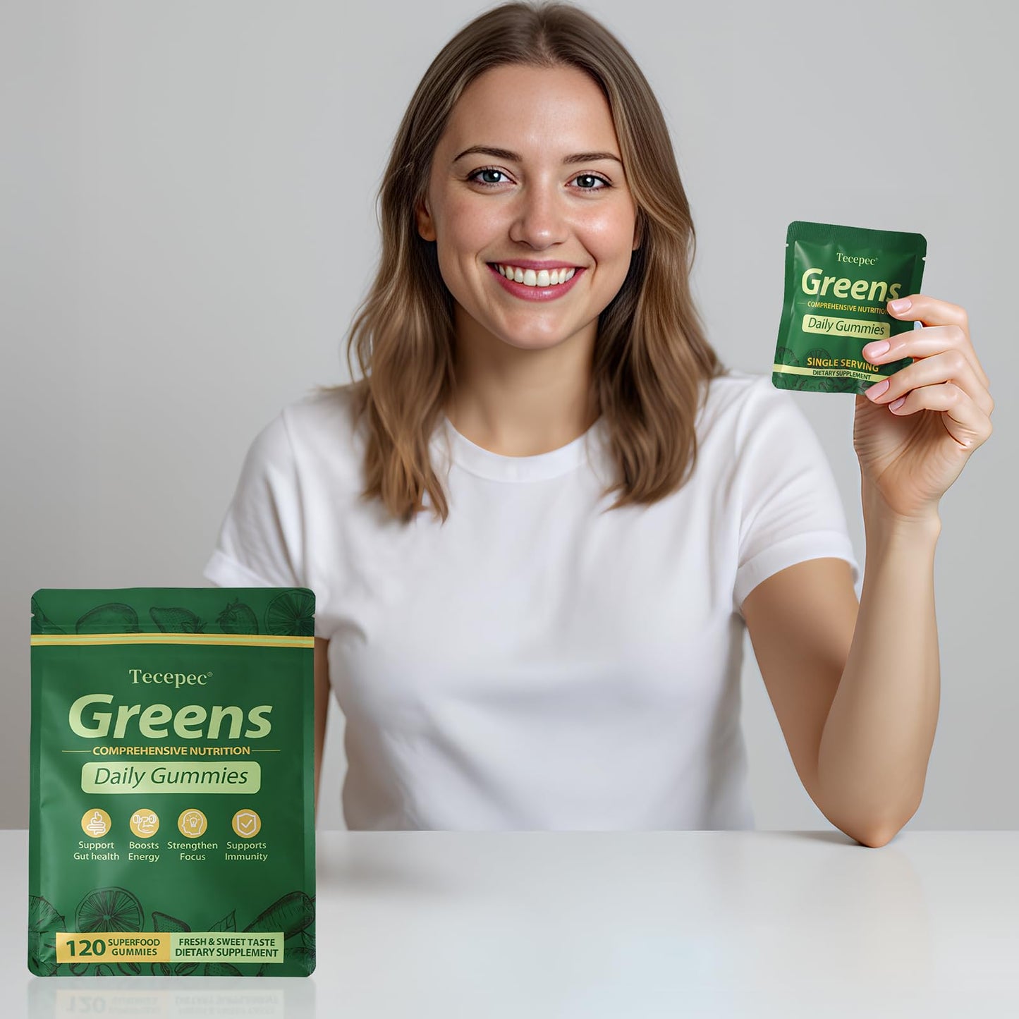 Daily Greens Gummies – Fruits, Veggies & Adaptogens for Digestive Support