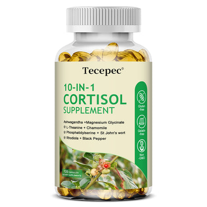 Tecepec® 10-in-1 Cortisol Supplement | Stress Relief, Adrenal & Hormone Balance Support