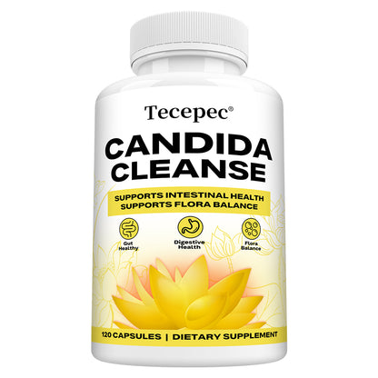 Tecepec® Advanced Candida Cleanse & Gut Health Support Supplement | Multi-Pathway Digestive & Intestinal Flora Balance Formula