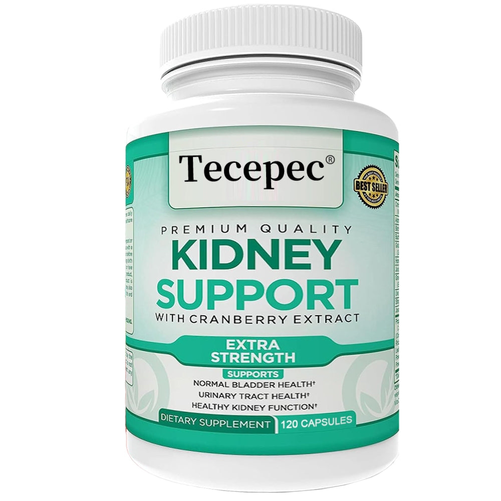 Tecepec® Extra Strength Kidney Support with Cranberry Extract | Bladder & Urinary Tract Cleanse Supplement