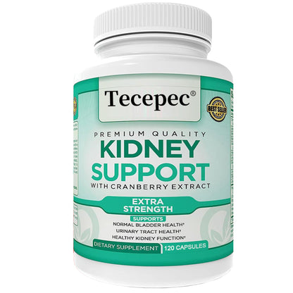 Tecepec® Extra Strength Kidney Support with Cranberry Extract | Bladder & Urinary Tract Cleanse Supplement