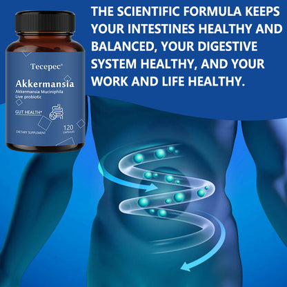 Tecepec® Akkermansia Muciniphila Live Probiotic | Gut Health, Digestive Support & Intestinal Flora Balance