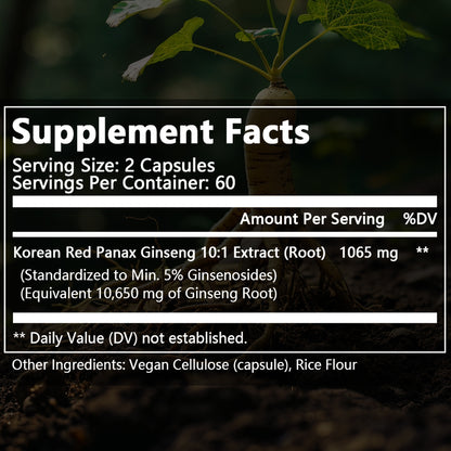 Tecepec® Korean Red Panax Ginseng Complex | High-Potency Energy, Cognitive Function & Mental Focus Support