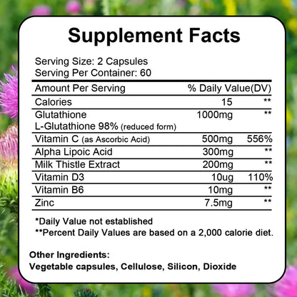 Tecepec® Liposomal Glutathione Capsules | Advanced Skin Whitening, Anti-Aging & Cellular Detox Support