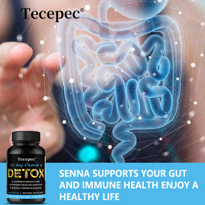 Tecepec® 15-Day Quick Cleanse & Detox Capsules – Supports Weight Loss, Healthy Digestion & Bloating Relief