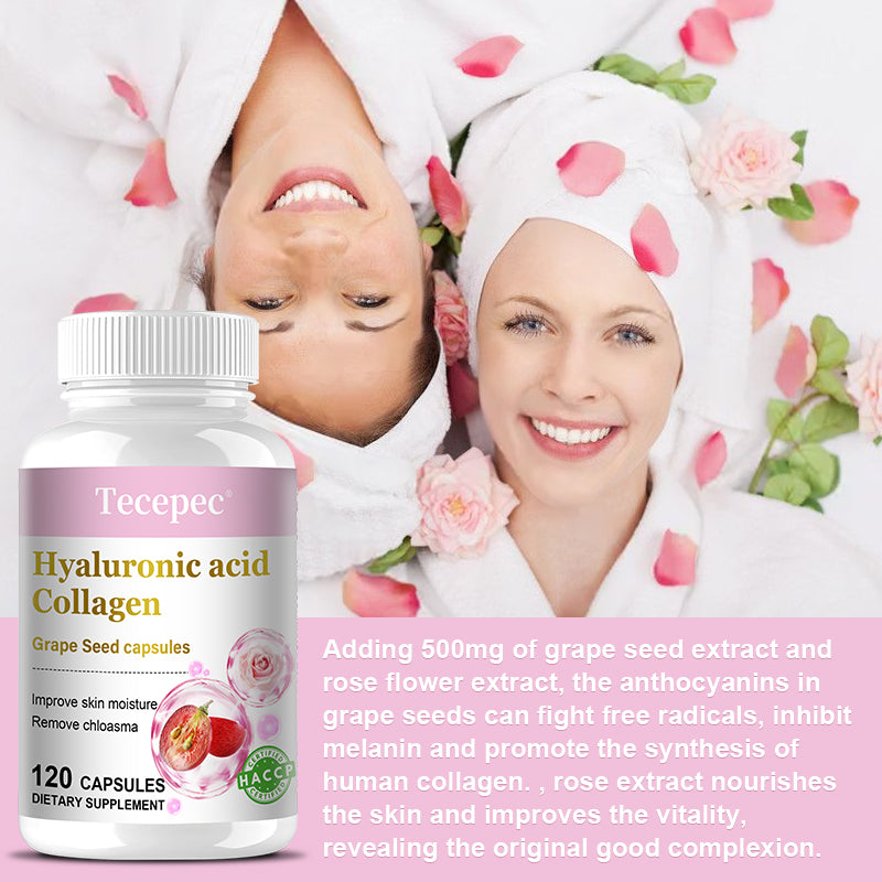 Tecepec® Hyaluronic Acid Collagen & Grape Seed Advanced Formula | Skin Hydration & Anti-Aging Support