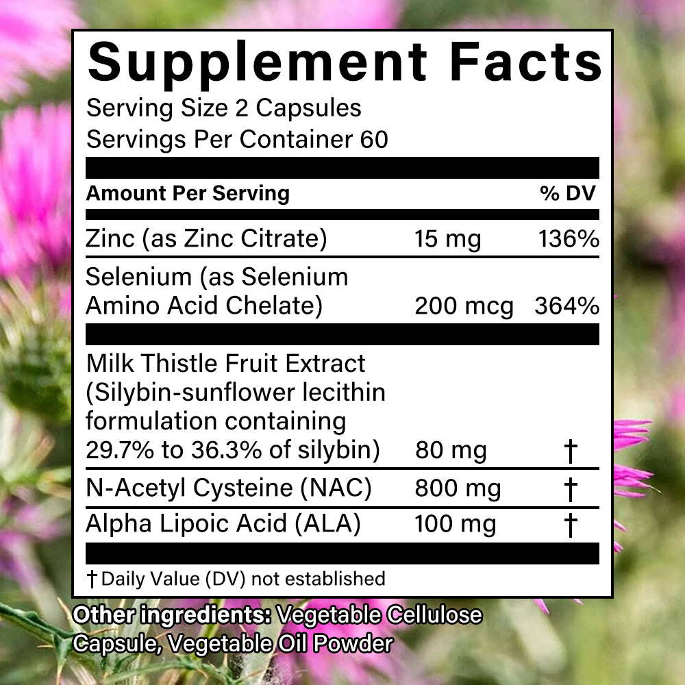 Tecepec® Advanced Liver Cleanse Detox Capsules | Premium Milk Thistle Extract with NAC & ALA for Liver Health, Metabolism & Immune Support