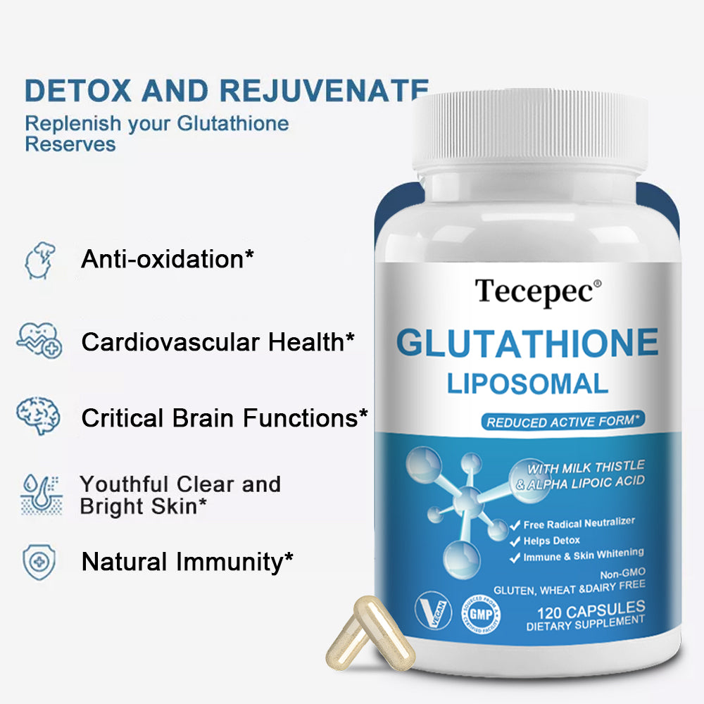 Tecepec® Liposomal Glutathione Capsules | Advanced Skin Whitening, Anti-Aging & Cellular Detox Support