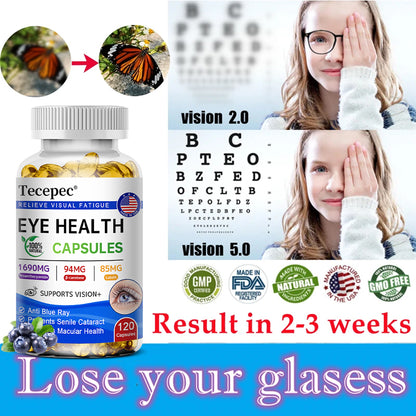 Tecepec® Advanced Eye Health & Visual Fatigue Relief Capsules | Lutein, Proanthocyanidin & Beta-Carotene Formula