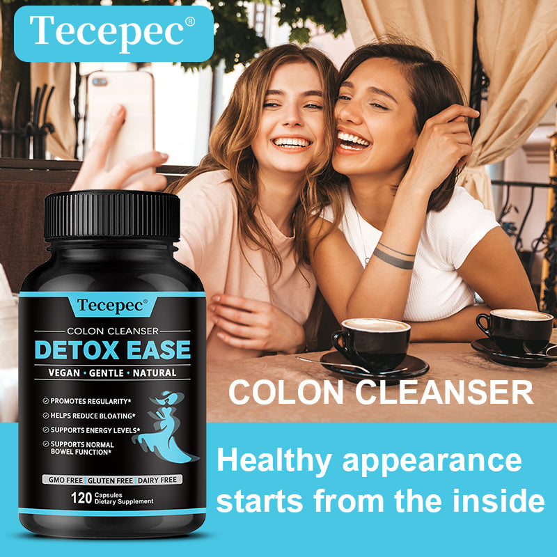 Tecepec® Colon Cleanser Detox Ease Capsules with Vegan Gentle & Natural Formula