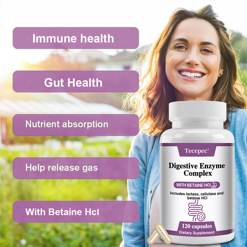 Tecepec® Advanced Digestive Enzyme Complex with Betaine HCl | Gut Health & Nutrient Absorption Supplement