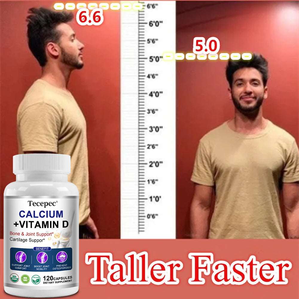 Tecepec® Calcium & Vitamin D3 Premium Growth Enhancer for Kids and Adults | Bone & Joint Support Supplement