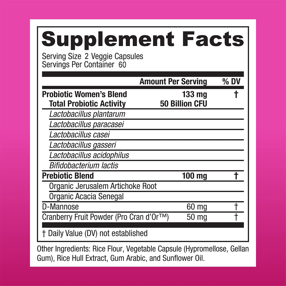 Tecepec® Women’s Probiotic | 50B CFUs, Doctor Approved Formula with Organic Prebiotics & Cranberry Extract for Vaginal & Urinary Health