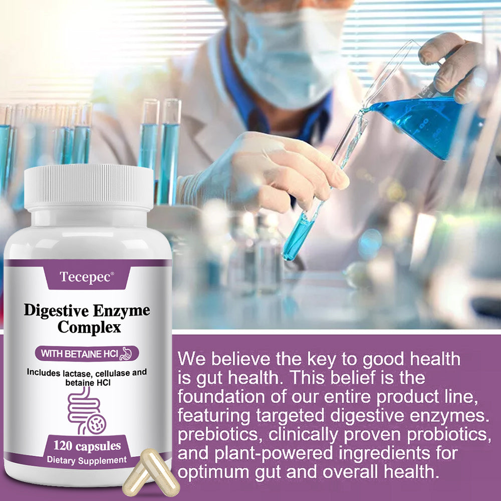 Tecepec® Advanced Digestive Enzyme Complex with Betaine HCl | Gut Health & Nutrient Absorption Supplement