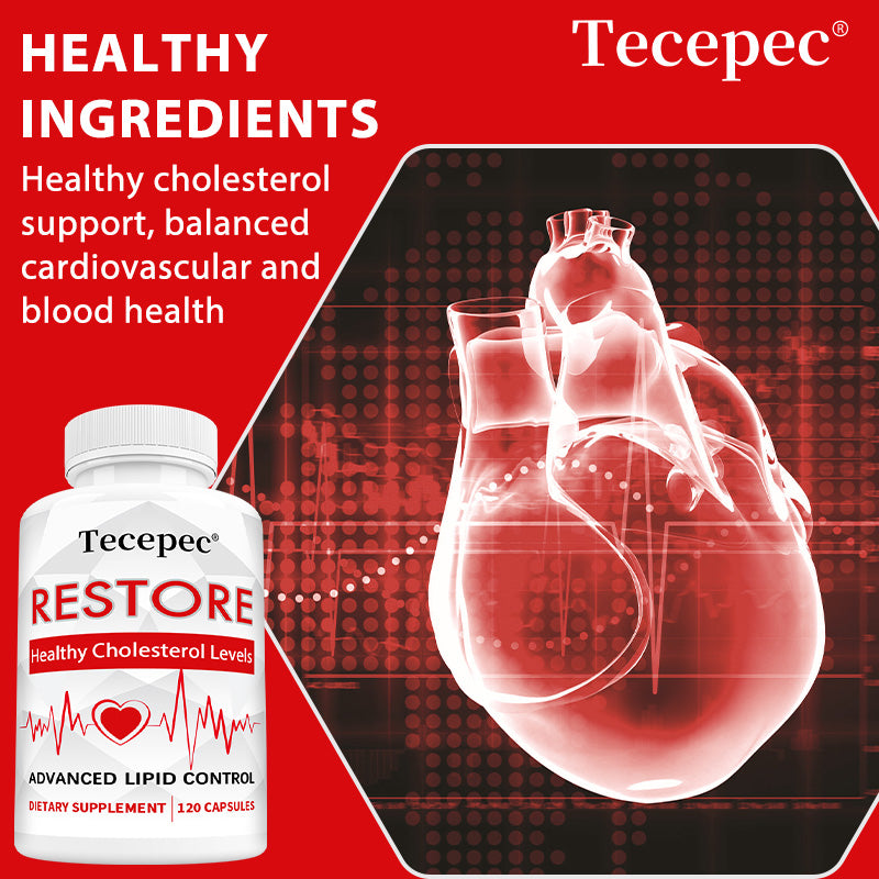 Tecepec® RESTORE Advanced Lipid Control Capsules | Healthy Cholesterol Support, Heart Health & Blood Circulation