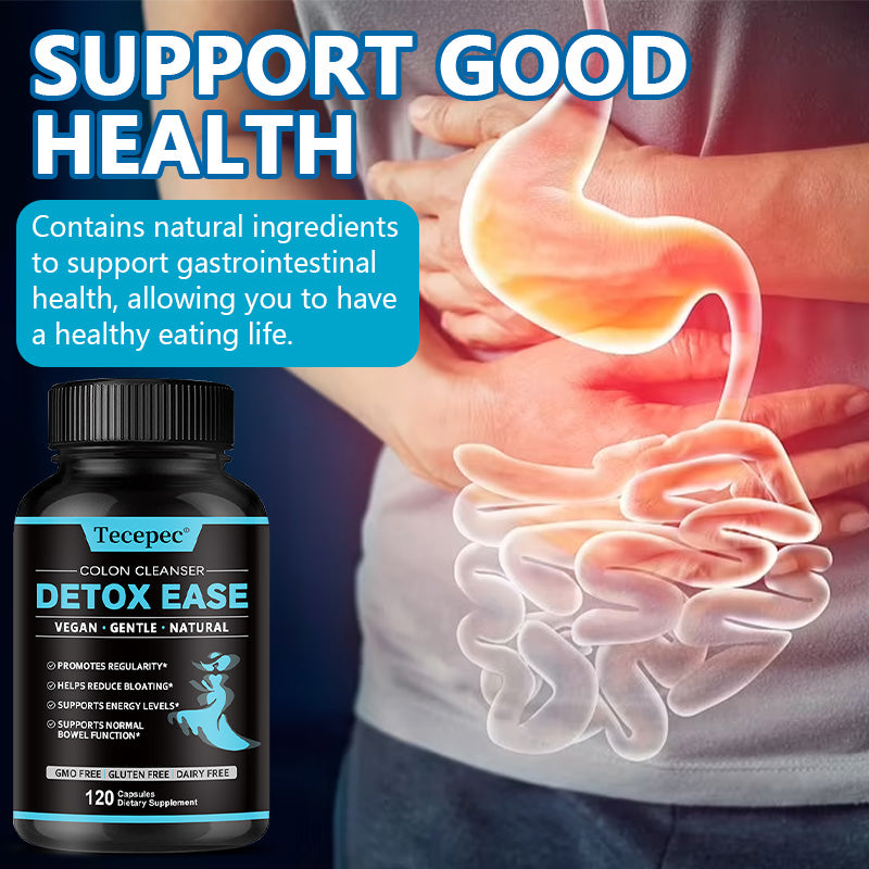 Tecepec® Colon Cleanser Detox Ease Capsules with Vegan Gentle & Natural Formula