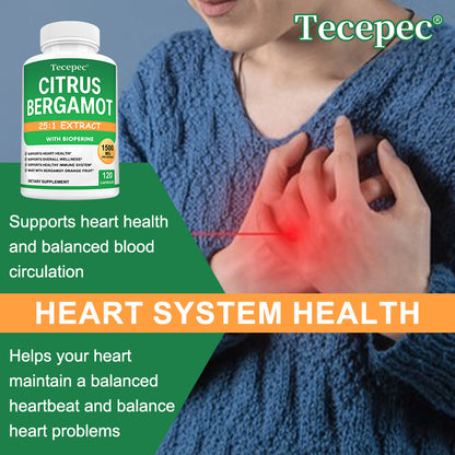 Tecepec® Citrus Bergamot 25:1 Extract with Bioperine Heart & Immune Support Capsules