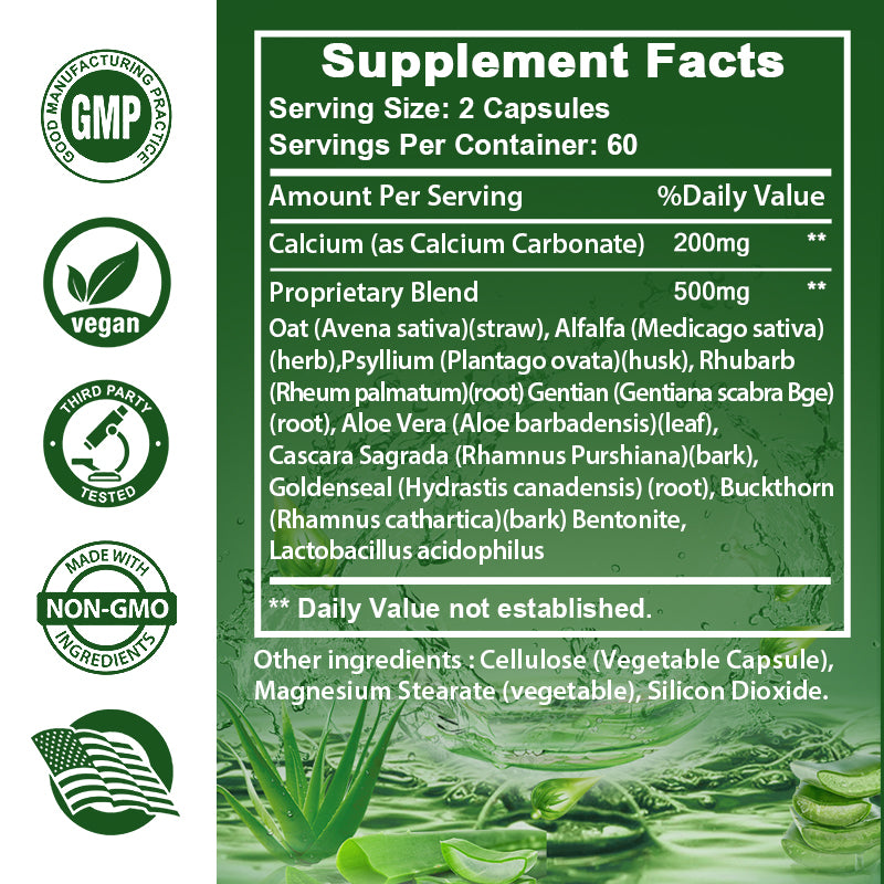 Tecepec® Colon Cleanser Detox Ease Capsules with Vegan Gentle & Natural Formula