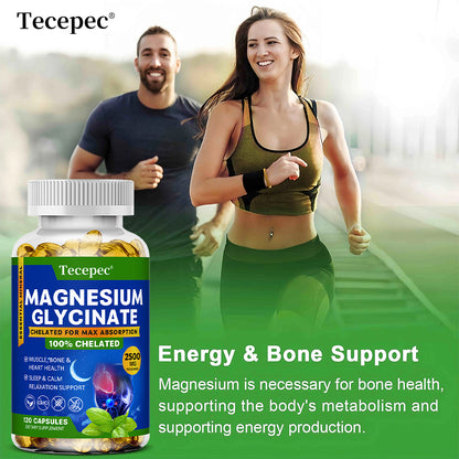 Tecepec® Magnesium Glycinate Capsules | 100% Chelated for Maximum Absorption, Sleep Support & Muscle Relaxation