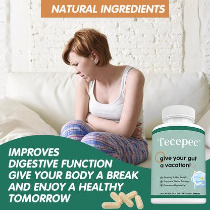 Tecepec® Advanced Gut Cleanse & Digestive Support Formula | Bloating Relief & Flatter Tummy Support
