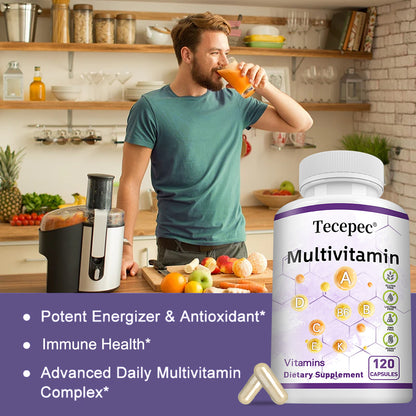 Tecepec® Plant-Based Multivitamin Complex | Vegan Daily Essentials with Bioactive B-Vitamins, Chelated Minerals & Whole Food Nutrients for Immune Support & Natural Energy