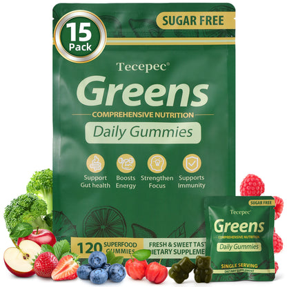 Daily Greens Gummies – Fruits, Veggies & Adaptogens for Digestive Support