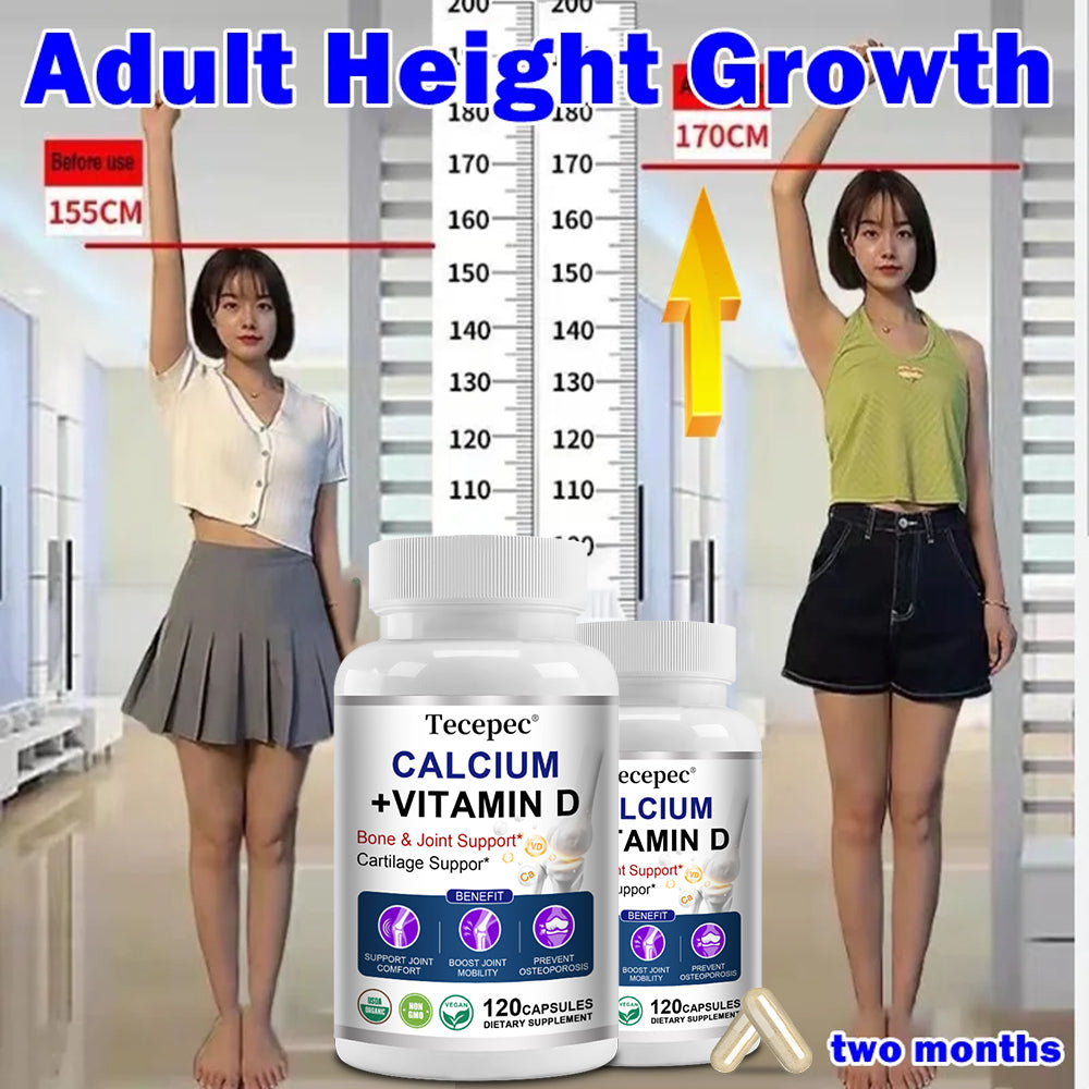 Tecepec® Calcium & Vitamin D3 Premium Growth Enhancer for Kids and Adults | Bone & Joint Support Supplement