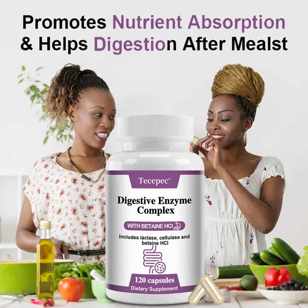 Tecepec® Advanced Digestive Enzyme Complex with Betaine HCl | Gut Health & Nutrient Absorption Supplement