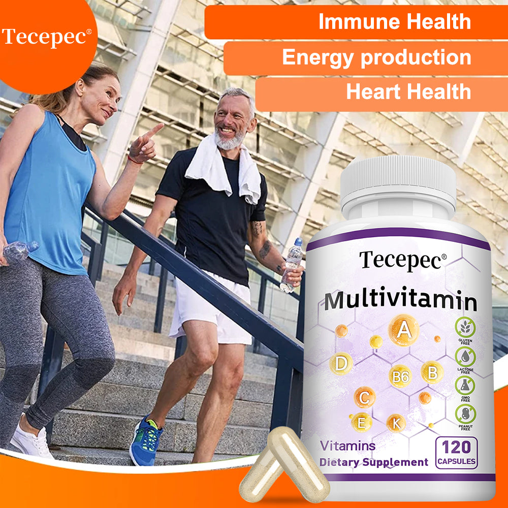Tecepec® Plant-Based Multivitamin Complex | Vegan Daily Essentials with Bioactive B-Vitamins, Chelated Minerals & Whole Food Nutrients for Immune Support & Natural Energy