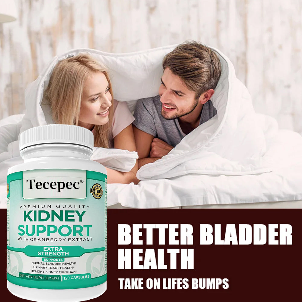 Tecepec® Extra Strength Kidney Support with Cranberry Extract | Bladder & Urinary Tract Cleanse Supplement