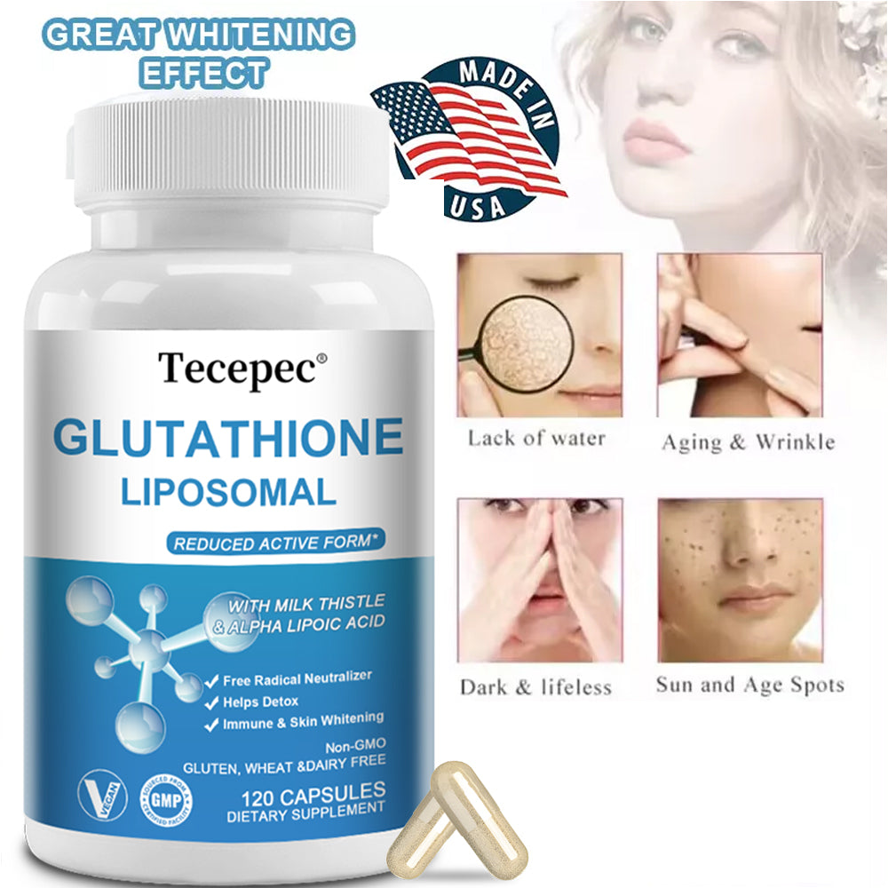 Tecepec® Liposomal Glutathione Capsules | Advanced Skin Whitening, Anti-Aging & Cellular Detox Support