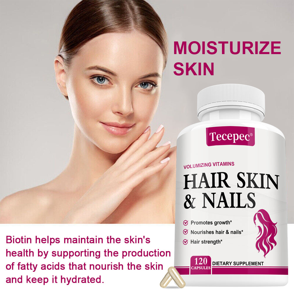 Tecepec® Advanced Hair, Skin & Nails Volumizing Vitamins with Biotin, Collagen & HSN-Growth Complex