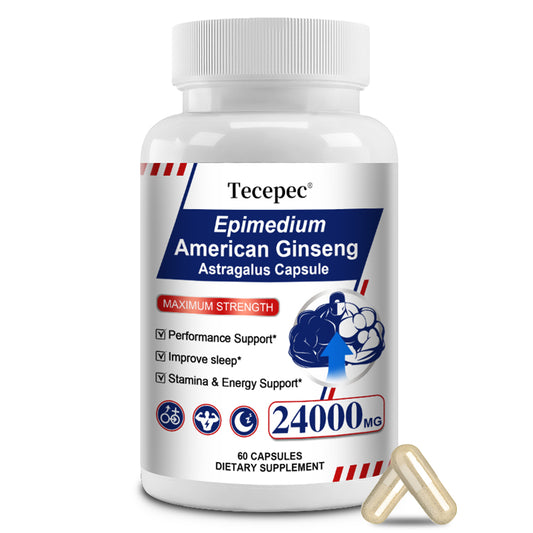 Tecepec® Epimedium & American Ginseng Capsules 24000mg – Maximum Strength Herbal Support for Male Performance, Stamina & Energy