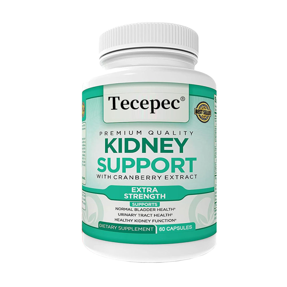 Tecepec® Extra Strength Kidney Support with Cranberry Extract | Bladder & Urinary Tract Cleanse Supplement