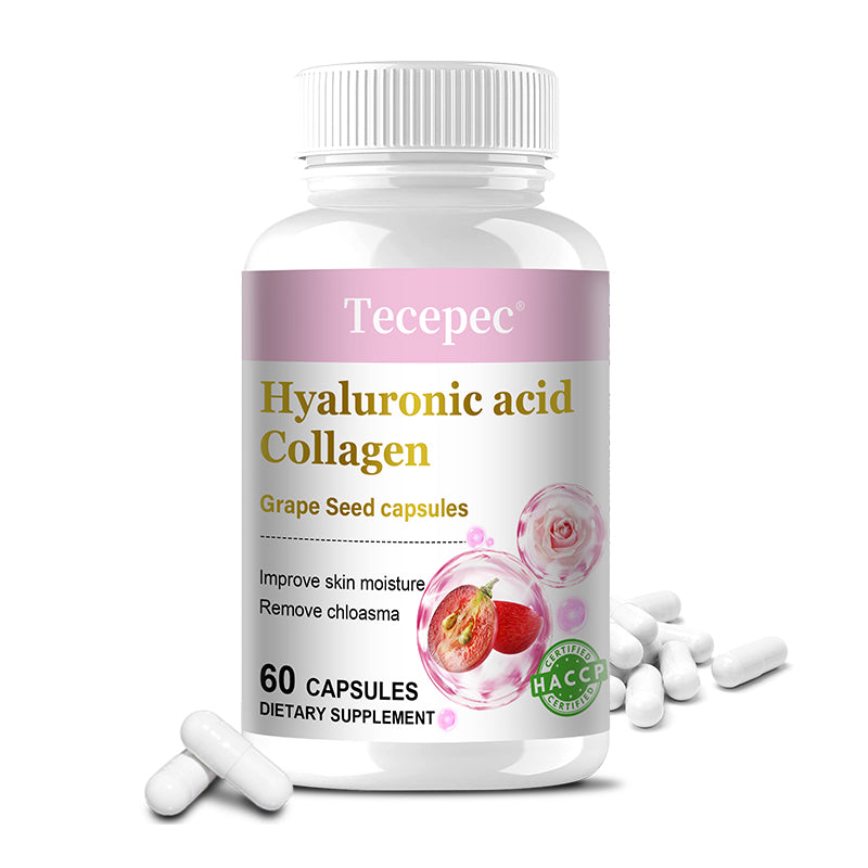 Tecepec® Hyaluronic Acid Collagen & Grape Seed Advanced Formula | Skin Hydration & Anti-Aging Support